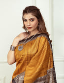 Bina Textile BGP Saree ZURI | Tussar Ghicha Silk | Madhubani Print | Indidha Saree